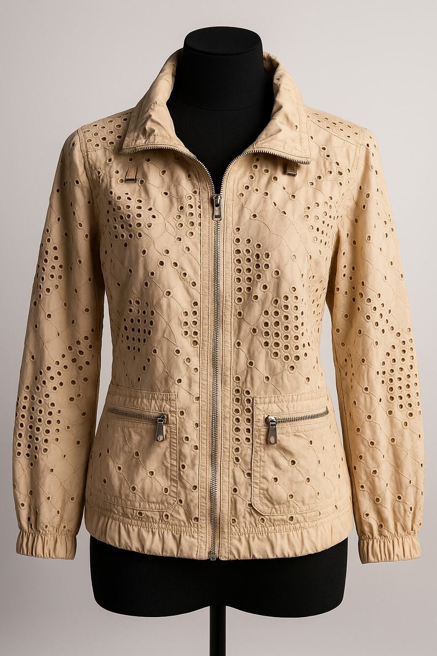 Beige Supple lightweight SUPER SOFT jacket zip up pockets lined